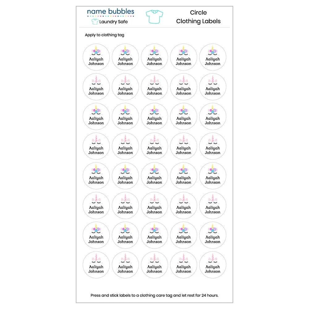 Unicorn Clothing Labels