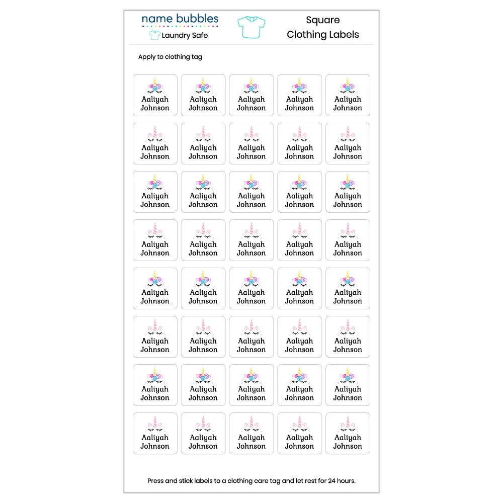 Unicorn Clothing Labels