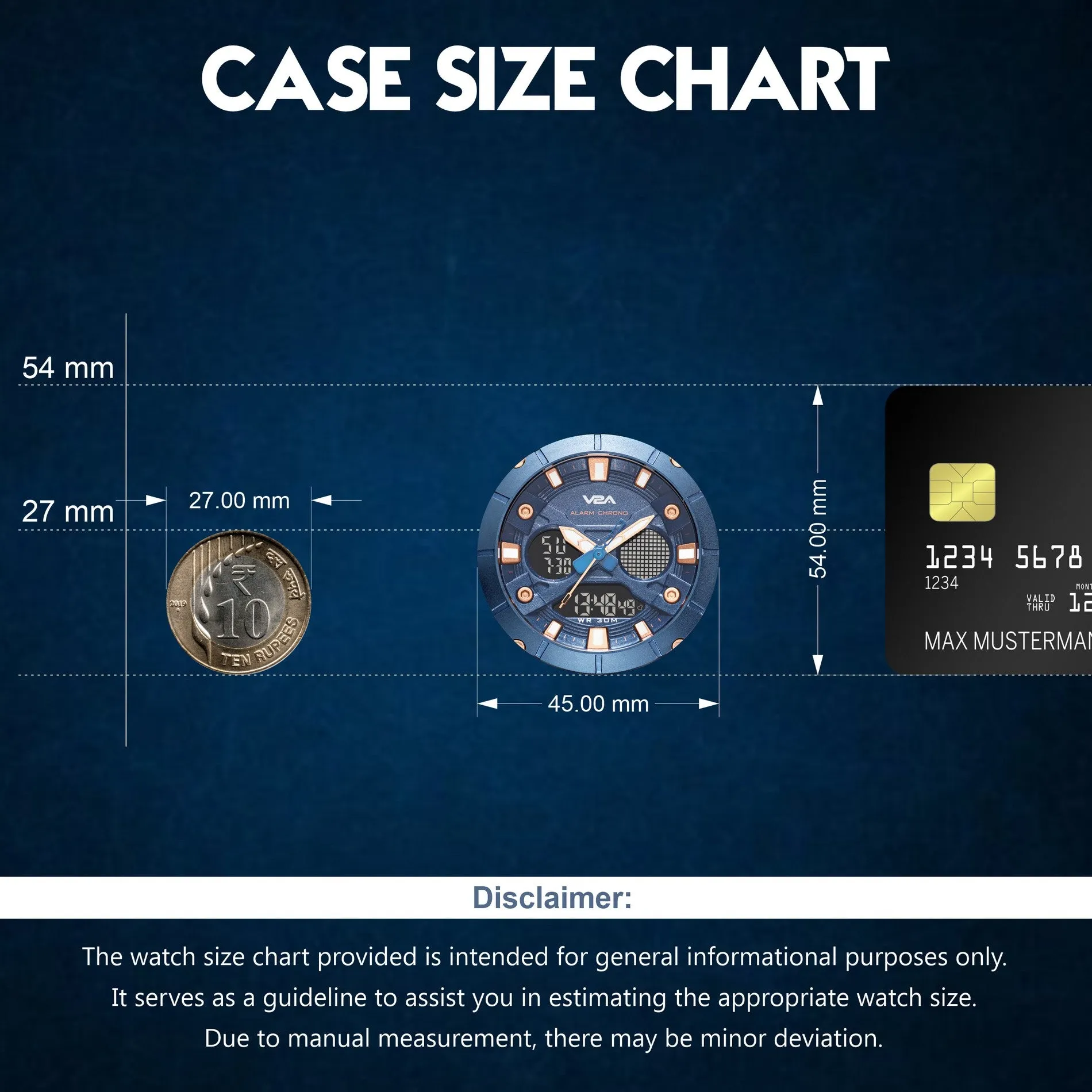 V2A Ultra Blue Gold Alloy Case Genuine Leather Band Analog Digital Fashion Watch for Men Latest Men’s Watch | Gifts for Men | Gift for Brother | Gift for Husband | Birthday Gifts